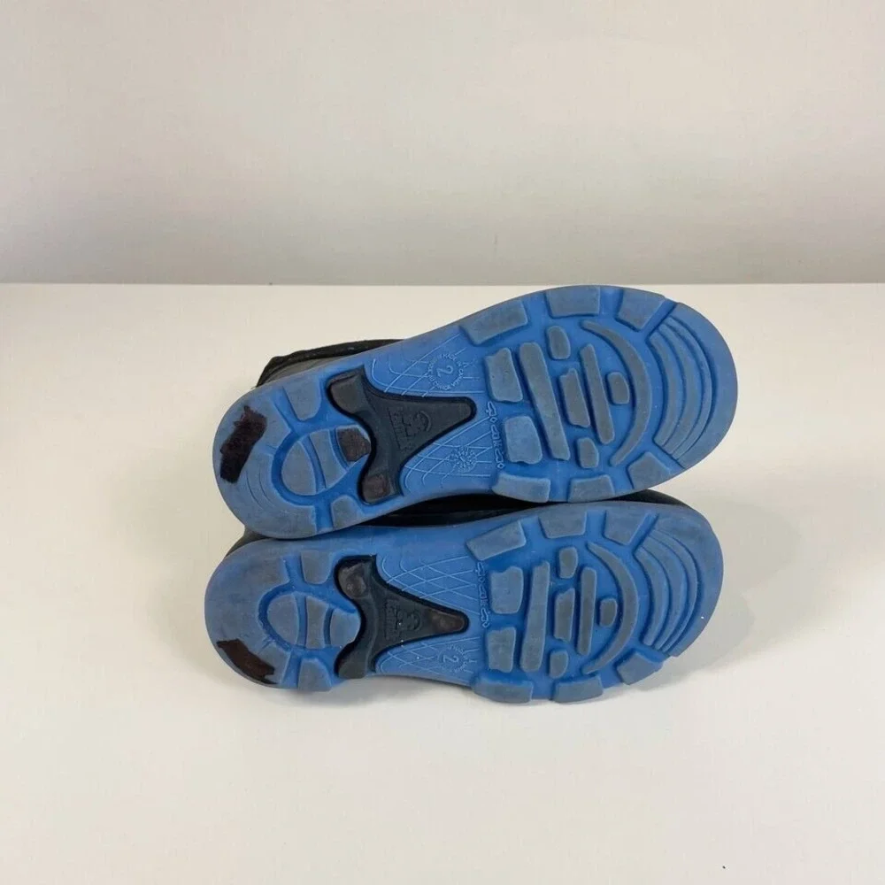 Kamik Snobuster Snow Boots Kids Size 2 Black Blue Pull On Waterproof Outdoor‎
